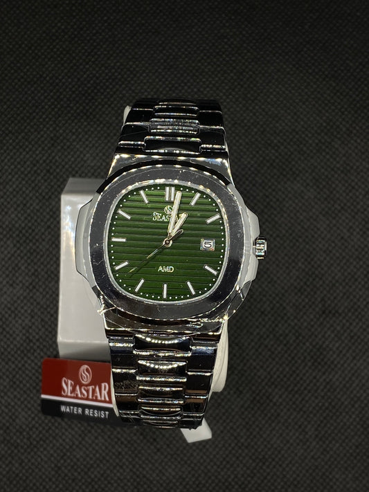 SS GREEN DIAL STAINLESS STEEL