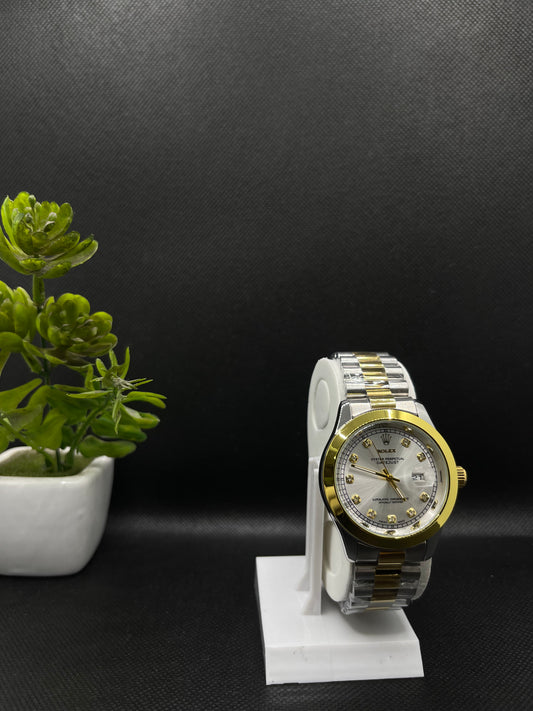 RLX WHITE DIAL SEMI AUTO STAINLESS STEEL STRAP WITH DATE