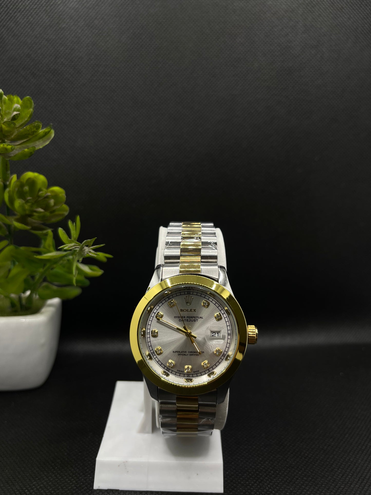 RLX WHITE DIAL SEMI AUTO STAINLESS STEEL STRAP WITH DATE