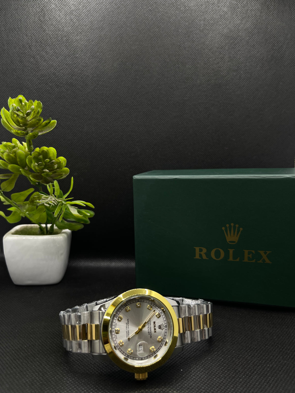 RLX WHITE DIAL SEMI AUTO STAINLESS STEEL STRAP WITH DATE