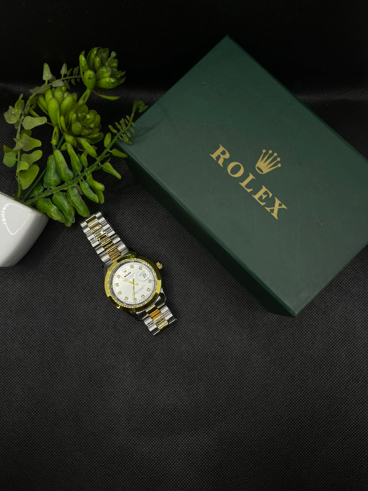 RLX WHITE DIAL SEMI AUTO STAINLESS STEEL STRAP WITH DATE