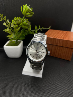 CALIBRE 5 SILVER STAINLESS STEEL WHITE DIAL AUTOMATIC WATCH FOR GENTS