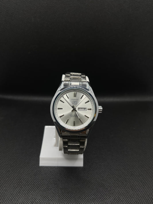 CALIBRE 5 SILVER STAINLESS STEEL WHITE DIAL AUTOMATIC WATCH FOR GENTS