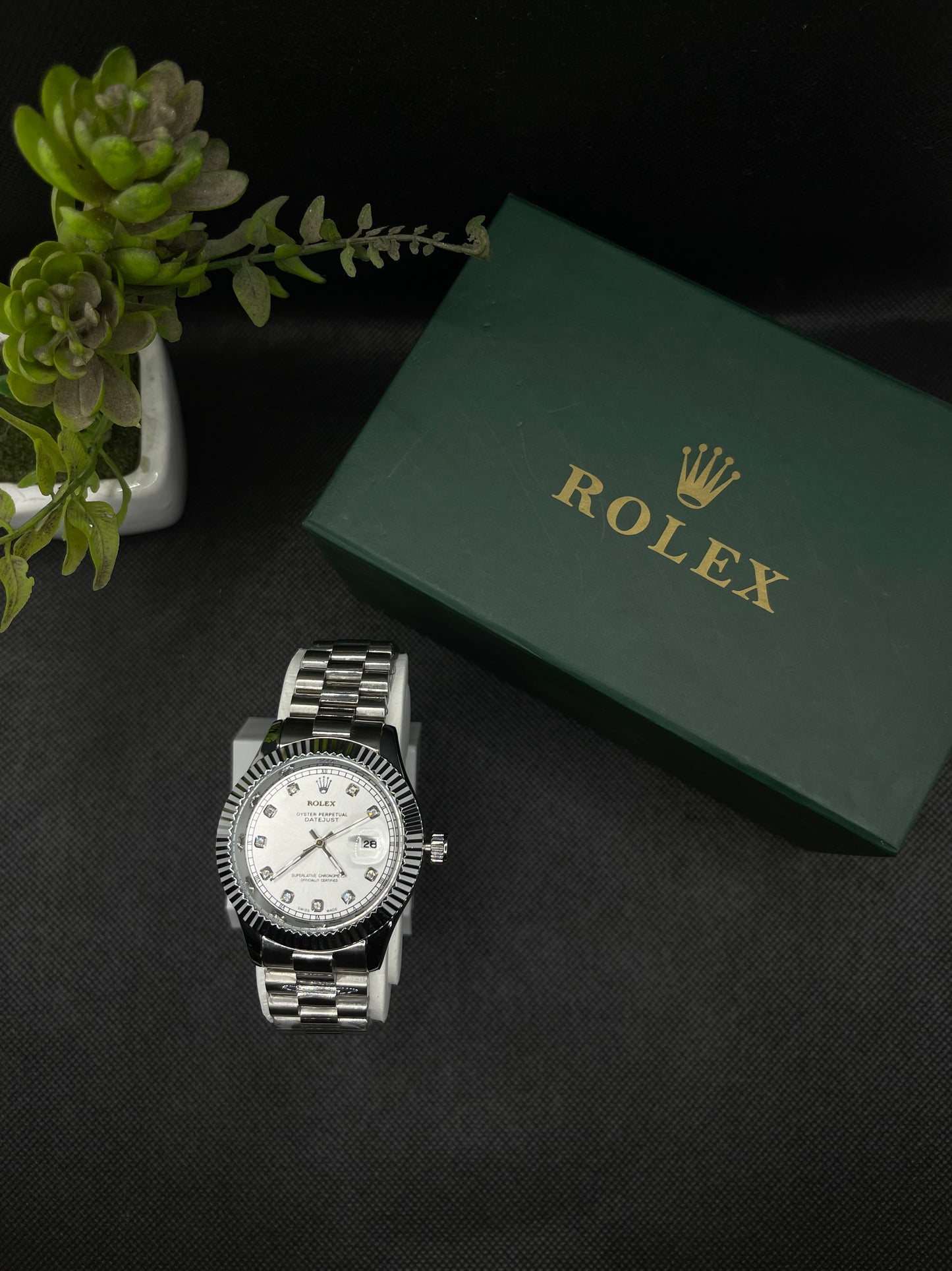 RLX OYSTER PERPETUAL TWO TONE WITH SILVER DIAL WITH DATE