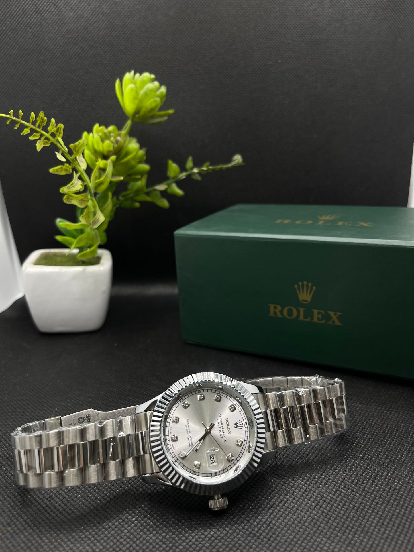 RLX OYSTER PERPETUAL TWO TONE WITH SILVER DIAL WITH DATE