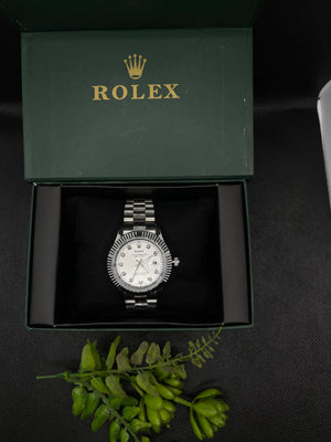 RLX OYSTER PERPETUAL TWO TONE WITH SILVER DIAL WITH DATE