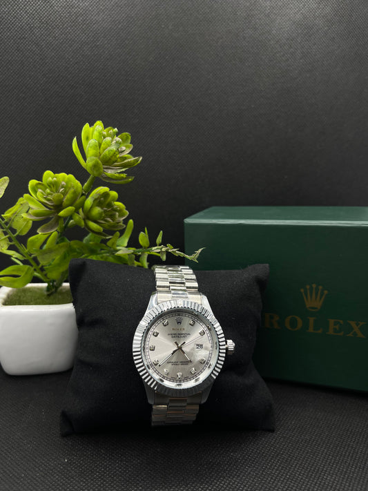 RLX OYSTER PERPETUAL TWO TONE WITH SILVER DIAL WITH DATE