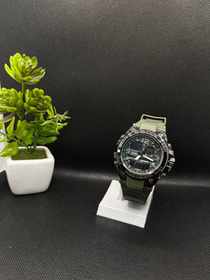 20 BAR ARMY GREEN STAINLESS STEEL BACK H-WATER RESIST