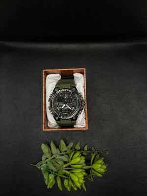 20 BAR ARMY GREEN STAINLESS STEEL BACK H-WATER RESIST