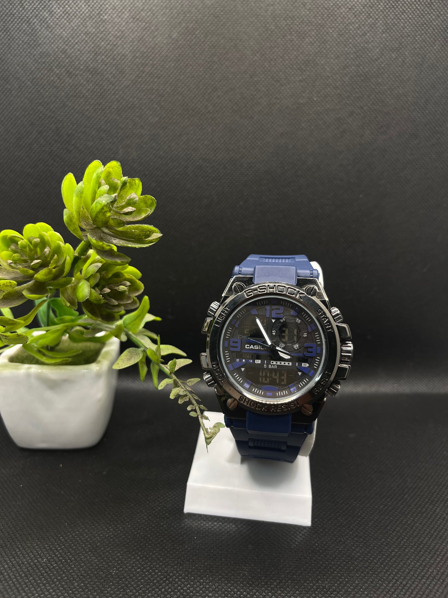 20 BAR NAVY BLUE STAINLESS STEEL BACK H-WATER RESIST