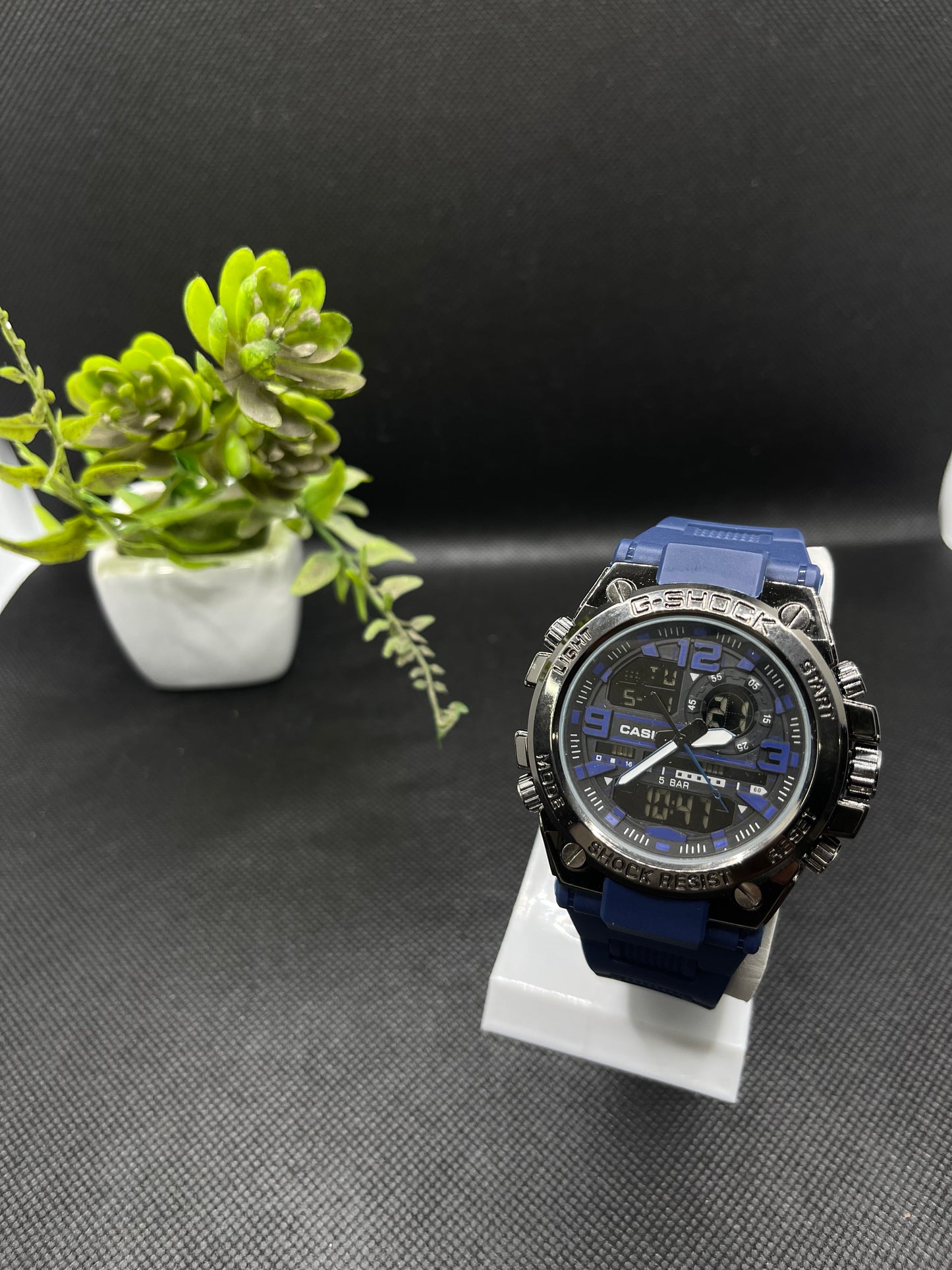 20 BAR NAVY BLUE STAINLESS STEEL BACK H-WATER RESIST