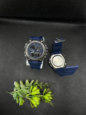 20 BAR NAVY BLUE STAINLESS STEEL BACK H-WATER RESIST