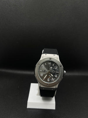 HB GENEVE SEMI SKELETON SILVER DIAL WITH VELVET STRAP