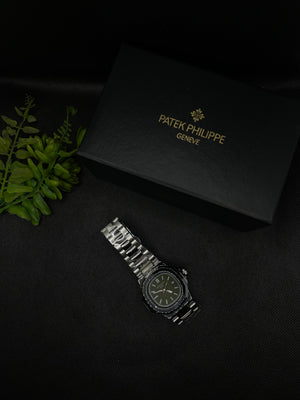 PP GENEVE IN GREEN DIAL WITH DATE STAINLESS STEEL STRAP