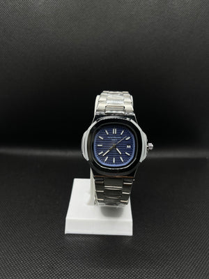PP GENEVE IN BLUE DIAL WITH DATE STAINLESS STEEL STRAP