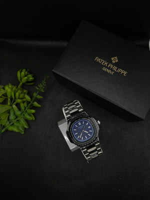 PP GENEVE IN BLUE DIAL WITH DATE STAINLESS STEEL STRAP