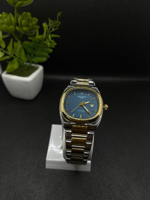 PP GENEVE BLUE TEXTURE DIAL IN TWO TONE WITH DATE STAINLESS STEEL STRAP