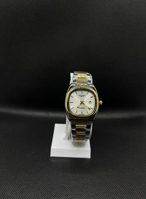 PP GENEVE GOLD TEXTURE DIAL IN TWO TONE WITH DATE STAINLESS STEEL STRAP