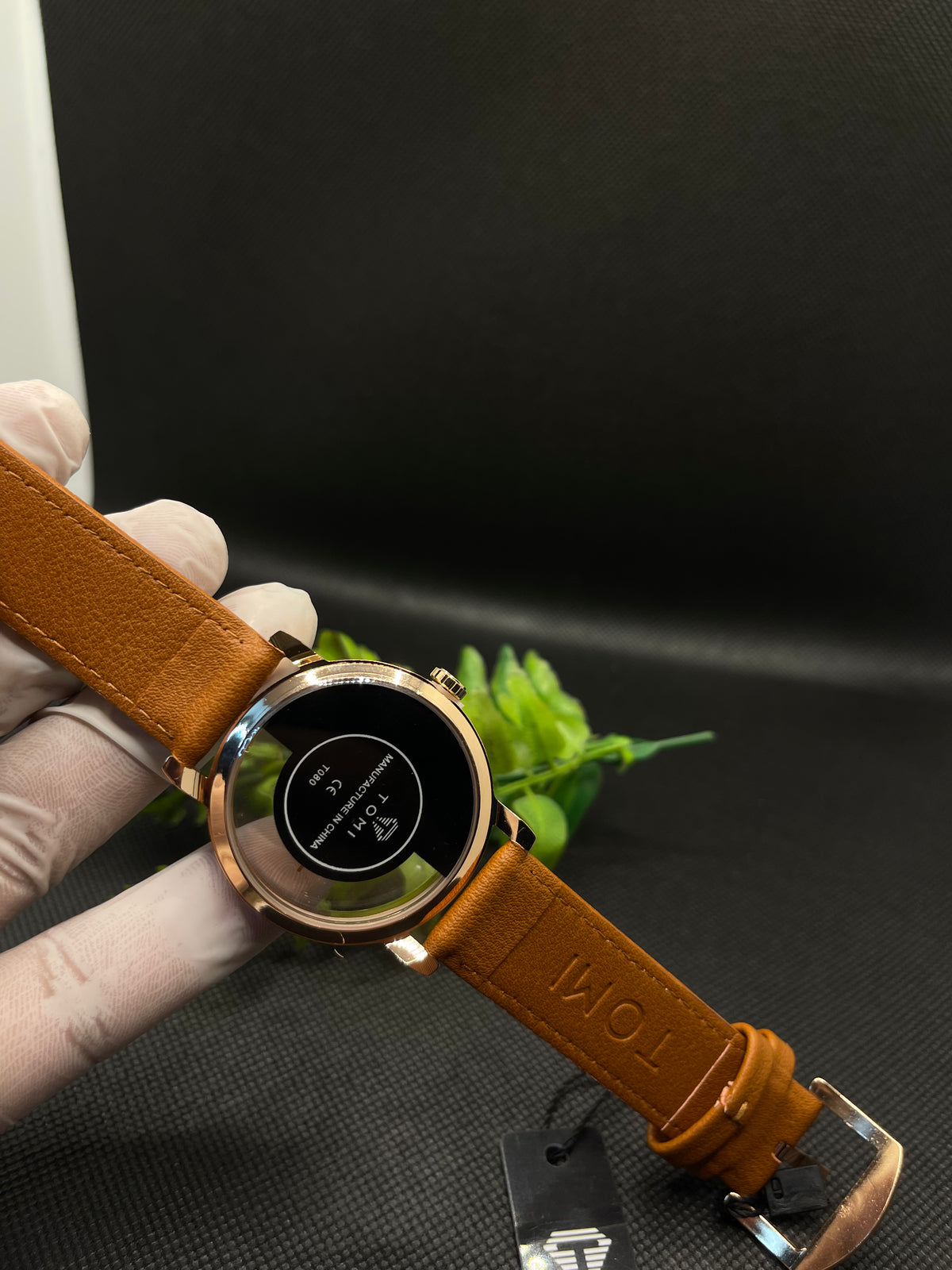 TOMI MUSTRARD LEATHER STRAP IN TRANSPARENT TWO TONE DIAL