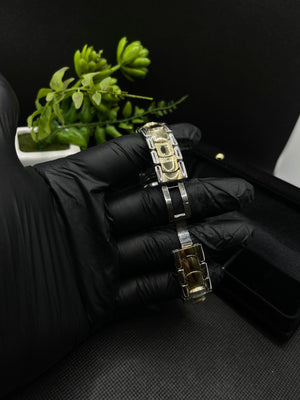 LUXURY WOMEN'S CARTIER CRYSTAL BRACELET WATCH ELEGANT OVAL & RHINESTONE DETAILING