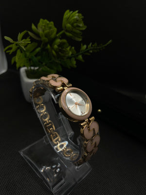 ROSE GOLD AND WHITE DIAL WITH ROSE GOLD STRAP WATCH FOR WOMEN