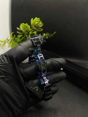 BLACK CERAMIC WITH A RECTANGULAR FACE AND DECORATIVE CRYSTAL WATCH FOR WOMEN