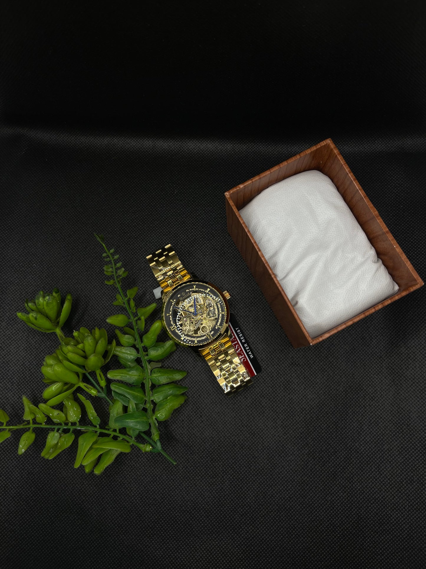 AUTOMATIC SKELETON BLACK DIAL WITH STAINLESS STEEL CHAIN MEN's WATCH