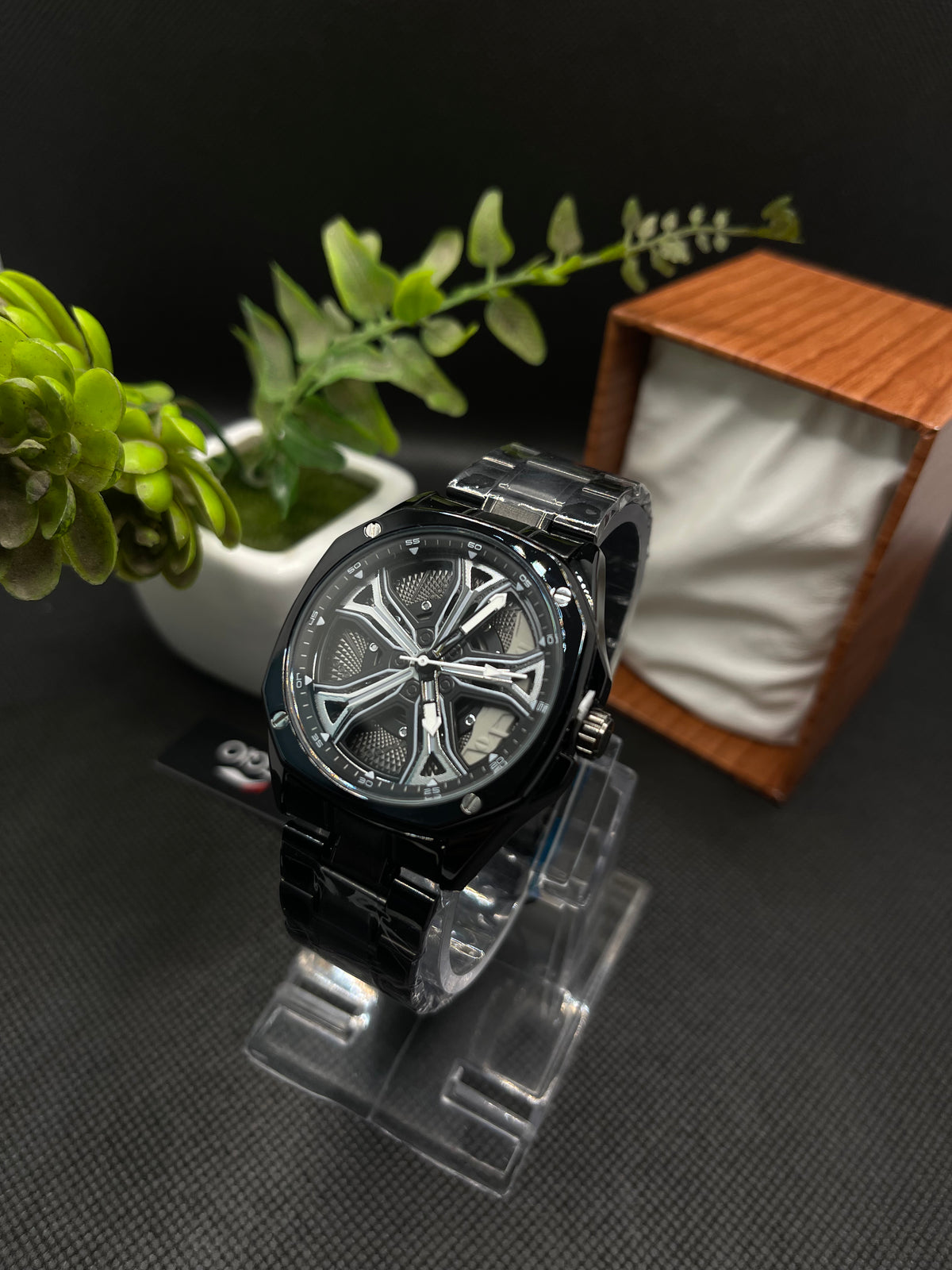 KEGIO UNIQUE SPINNER WHEEL GRAY DIAL WITH METAL CASE AND STAINLESS STEEL CHAIN