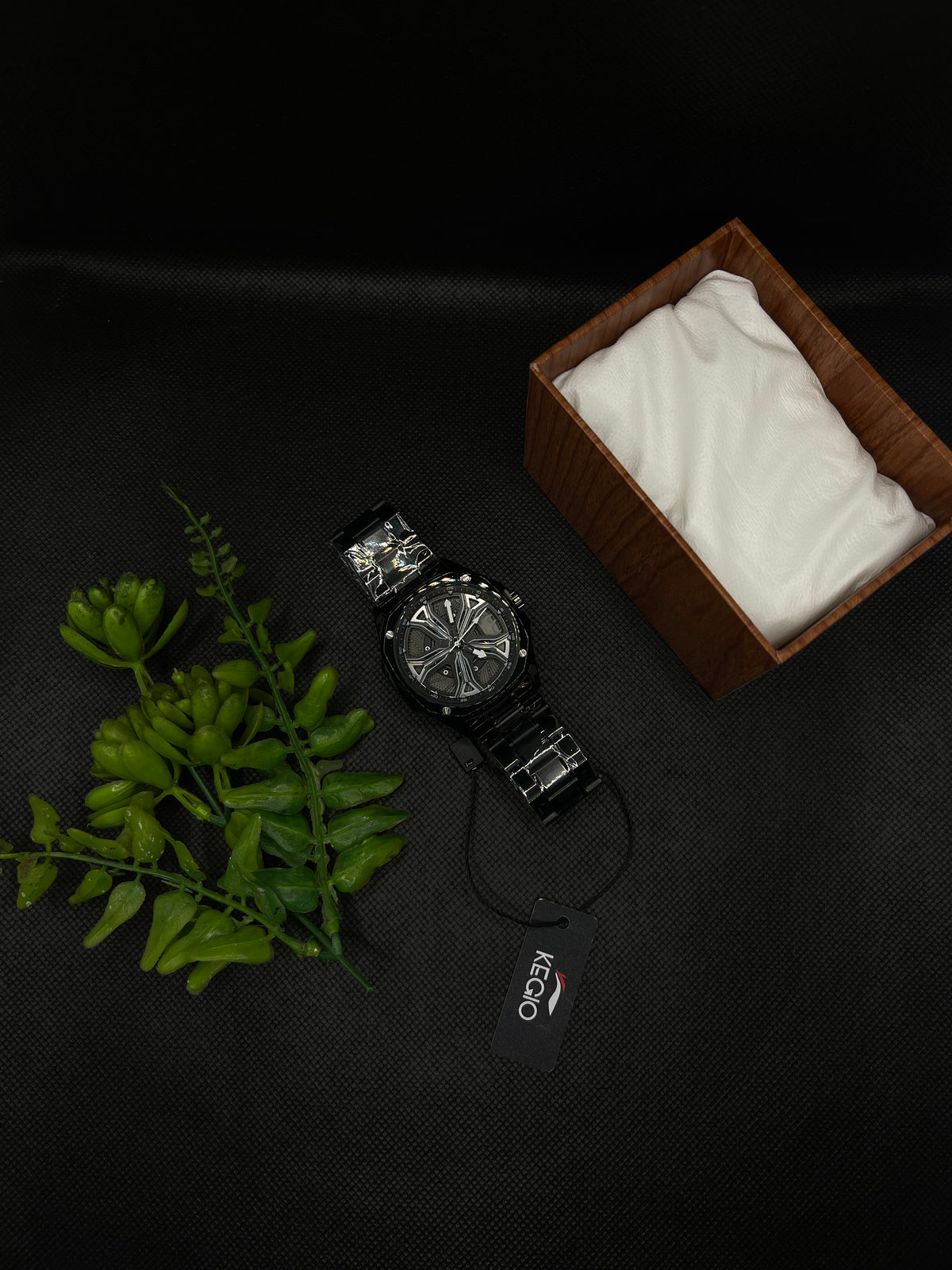 KEGIO UNIQUE SPINNER WHEEL GRAY DIAL WITH METAL CASE AND STAINLESS STEEL CHAIN