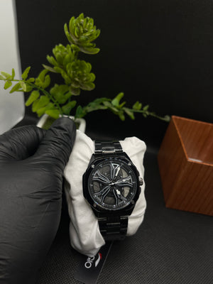 KEGIO UNIQUE SPINNER WHEEL GRAY DIAL WITH METAL CASE AND STAINLESS STEEL CHAIN