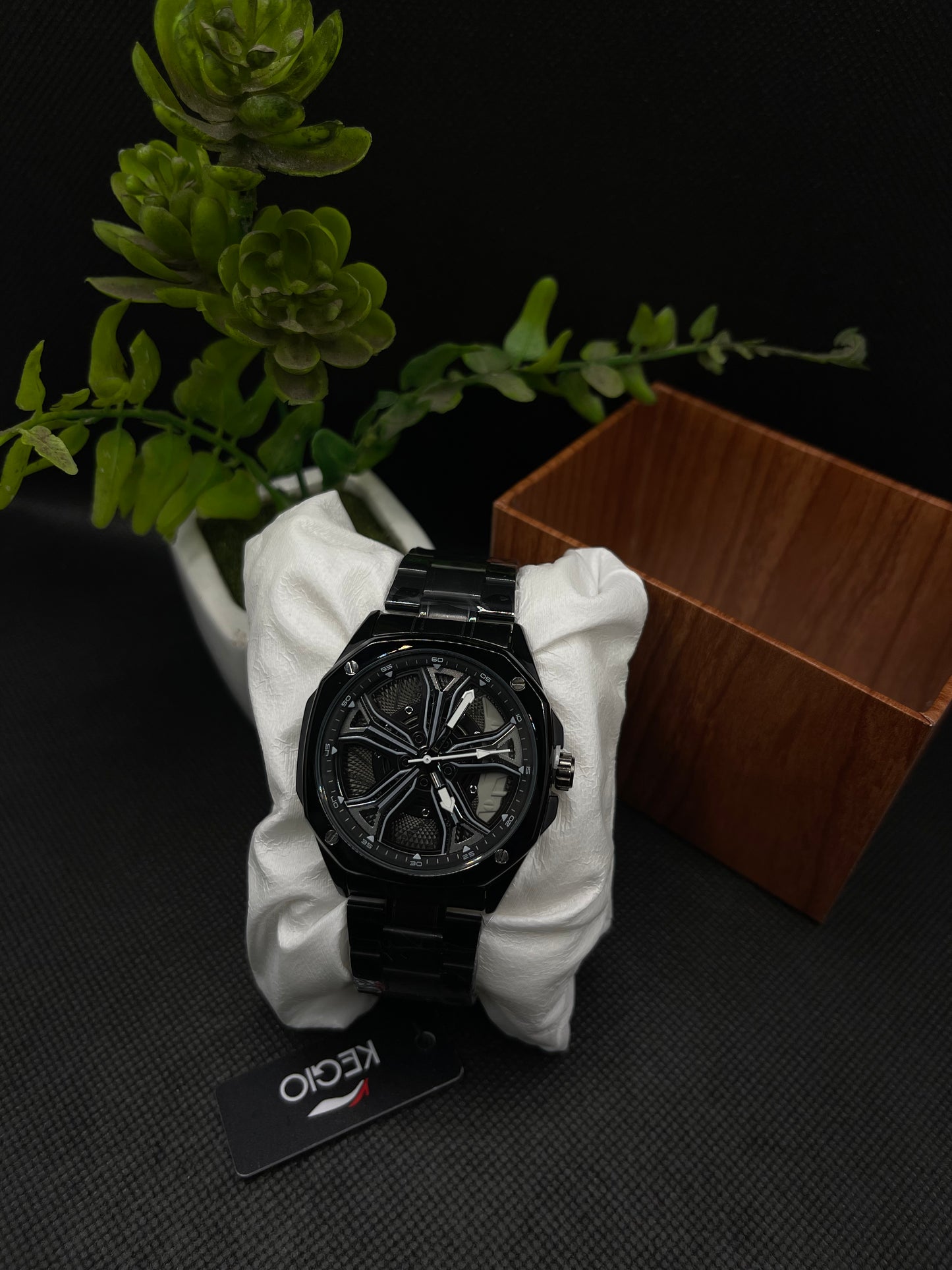 KEGIO UNIQUE SPINNER WHEEL GRAY DIAL WITH METAL CASE AND STAINLESS STEEL CHAIN