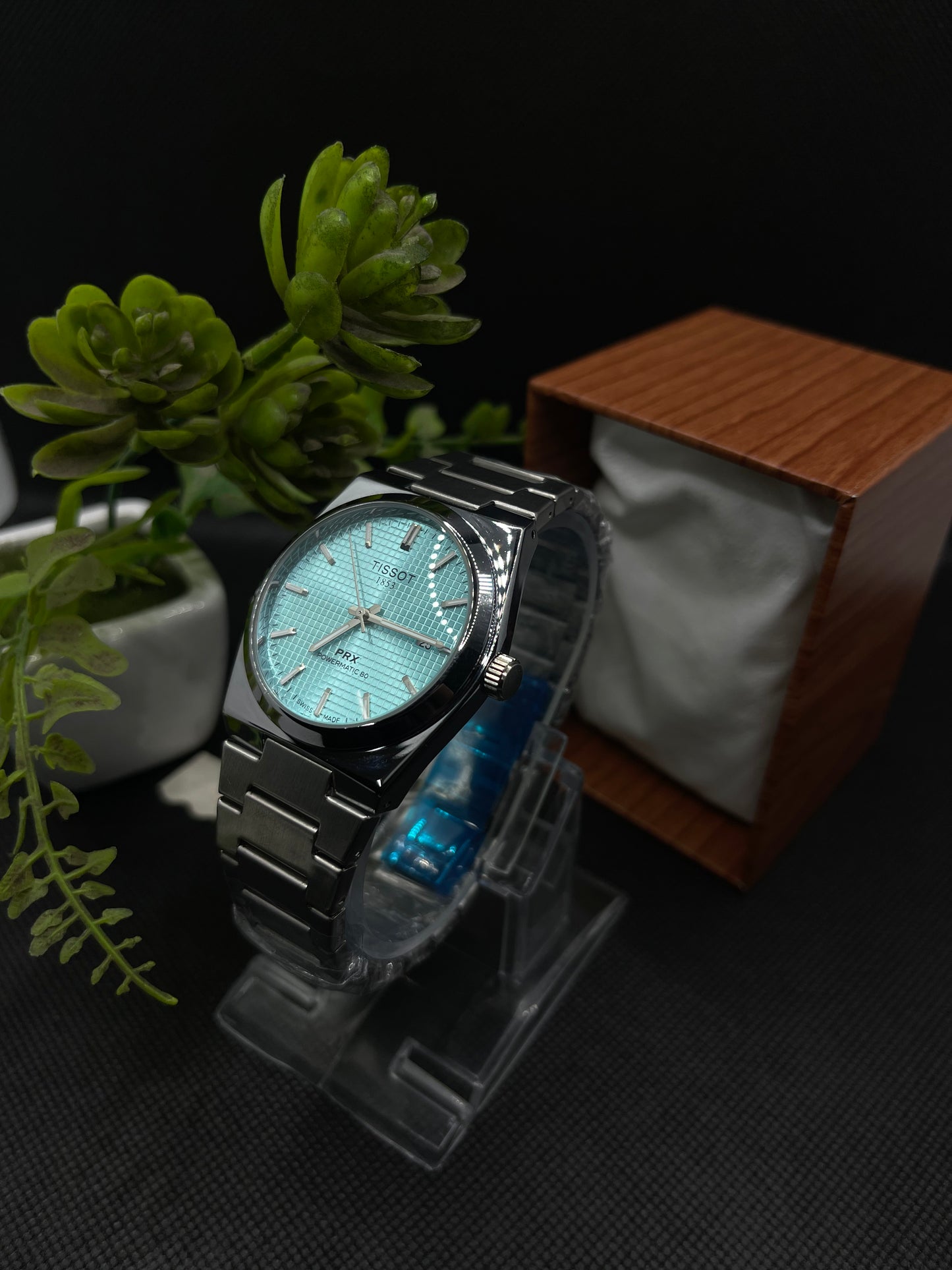 PRX POWERMATIC 80 TIFFANY DIAL WITH DATE IN STAINLESS STEEL CHAIN