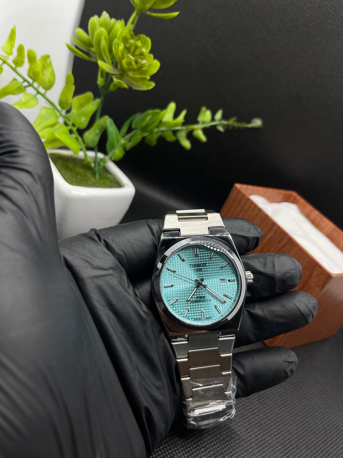 PRX POWERMATIC 80 TIFFANY DIAL WITH DATE IN STAINLESS STEEL CHAIN