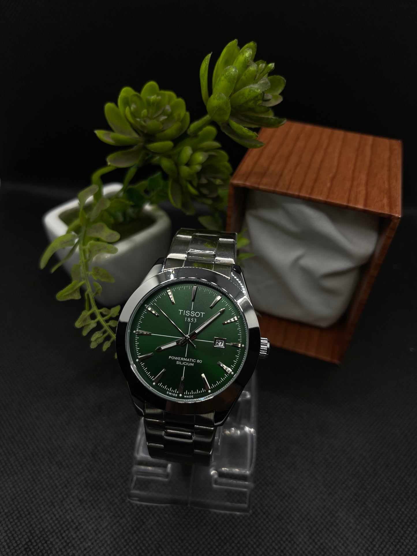 PRX POWERMATIC 80 GREEN DIAL WITH DATE IN STAINLESS STEEL CHAIN