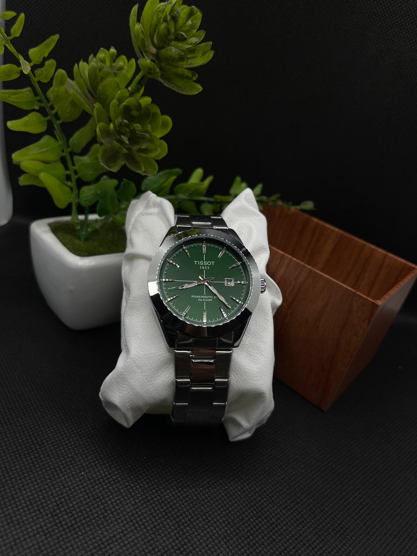 PRX POWERMATIC 80 GREEN DIAL WITH DATE IN STAINLESS STEEL CHAIN