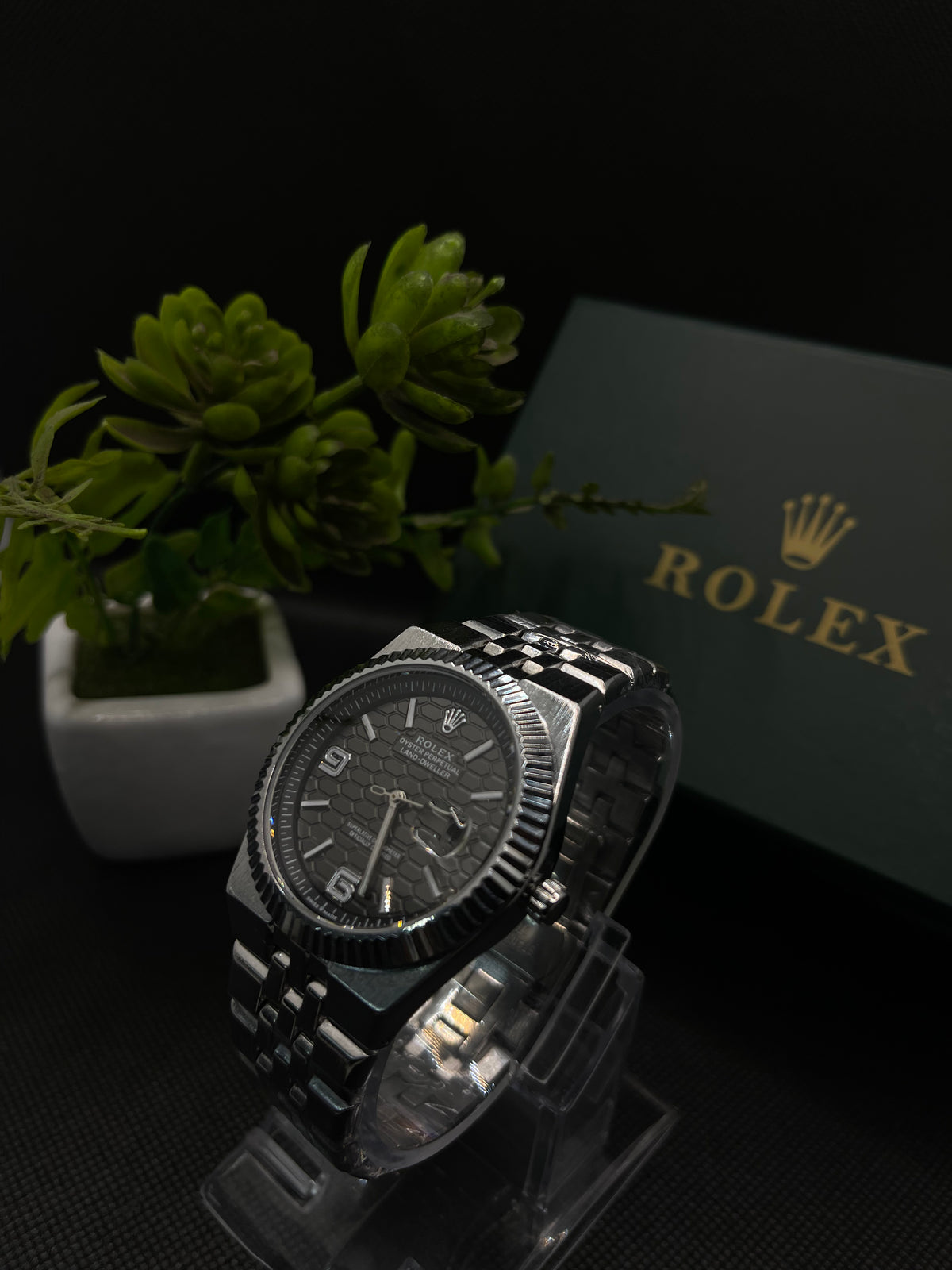 RLX 2025 BLACK DIAL OYSTER PERPETUAL LAND-DWELLER WATCH