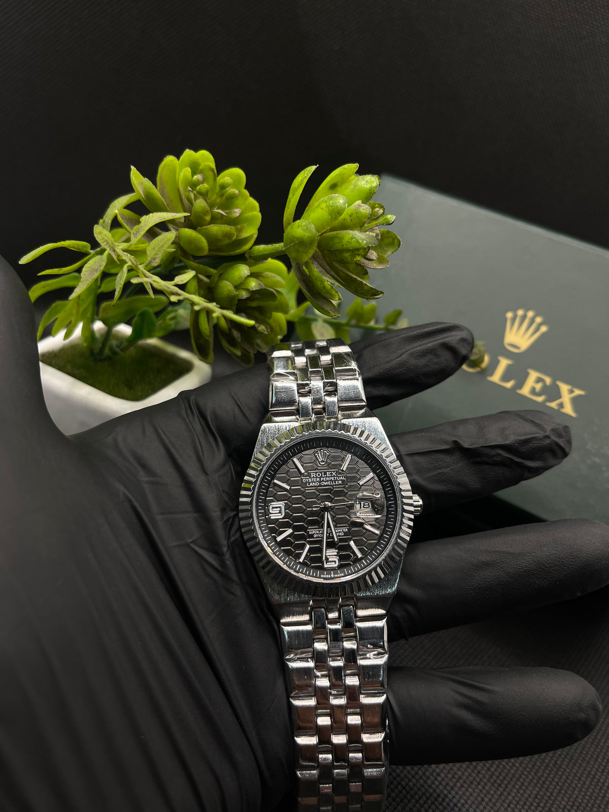 RLX 2025 BLACK DIAL OYSTER PERPETUAL LAND-DWELLER WATCH