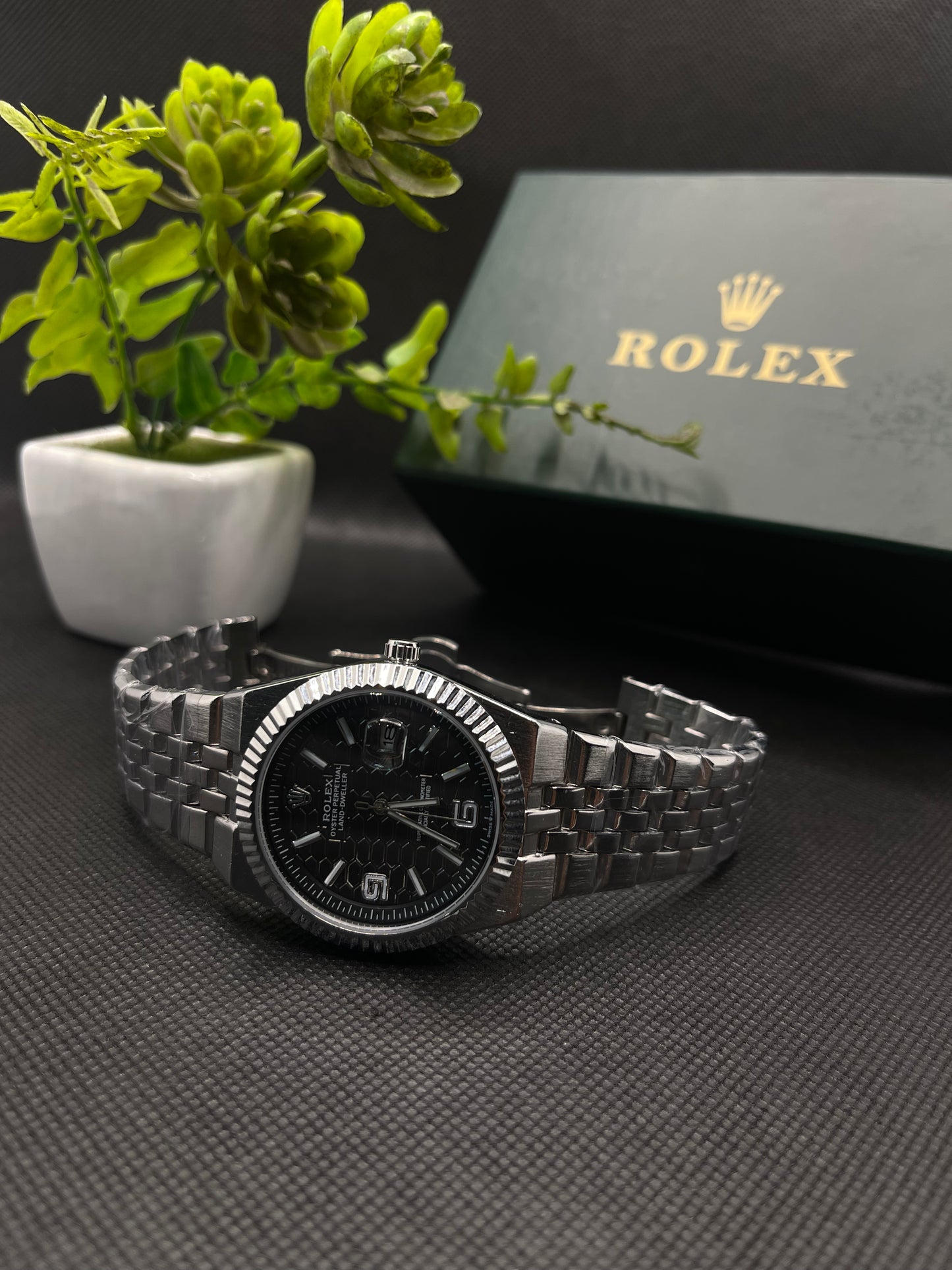 RLX 2025 BLACK DIAL OYSTER PERPETUAL LAND-DWELLER WATCH