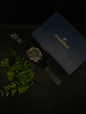 AP GREEN DIAL SEMI AUTOMATIC WITH DATE IN PREMIUM GREEN LEATHER STRAP