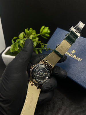 AP GREEN DIAL SEMI AUTOMATIC WITH DATE IN PREMIUM GREEN LEATHER STRAP