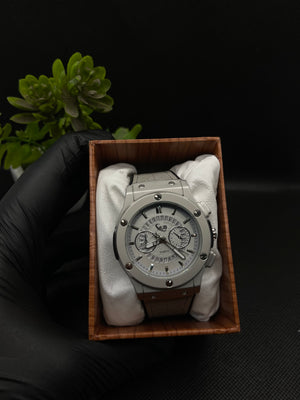 HB CLASSIC FUSION CHRONOGRAPH WITH DATE IN SILVER STRAP