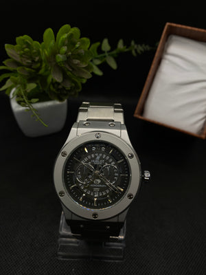 HB SPIDER DIAL CHRONOGRAPH WITH DATE IN TITANIUM SILVER CHAIN