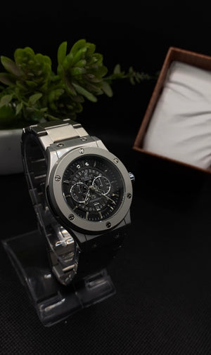 HB SPIDER DIAL CHRONOGRAPH WITH DATE IN TITANIUM SILVER CHAIN