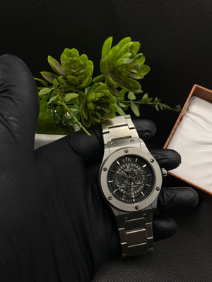 HB SPIDER DIAL CHRONOGRAPH WITH DATE IN TITANIUM SILVER CHAIN