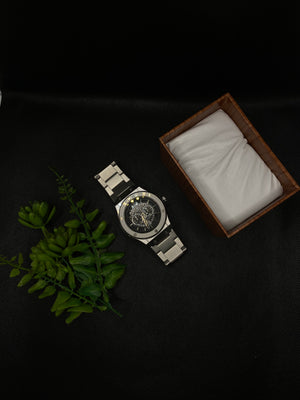 HB SPIDER DIAL CHRONOGRAPH WITH DATE IN TITANIUM SILVER CHAIN