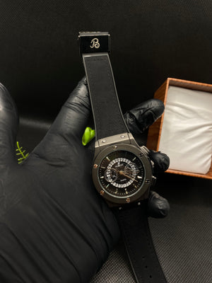 HB CLASSIC FUSION CHRONOGRAPH WITH DATE IN BLACK STRAP