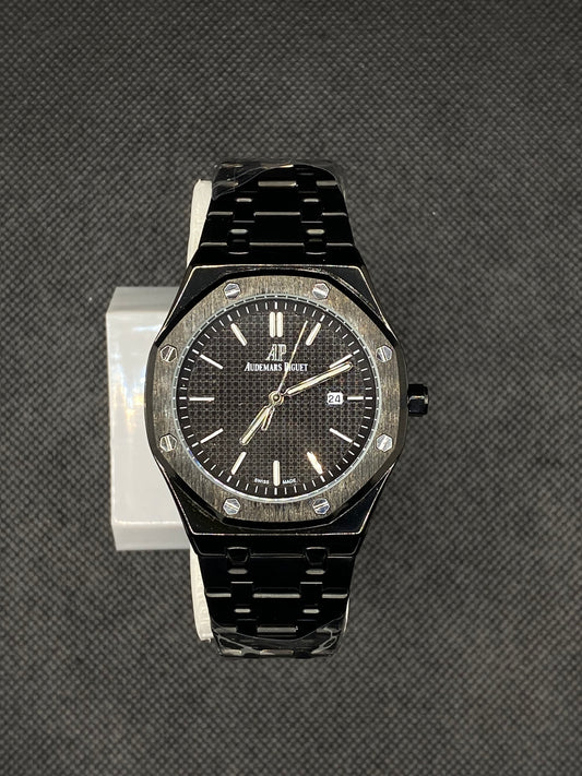AP ROYAL OAK SELF-WINDING BLACK DIAL WITH BLACK STAINLESS STEEL