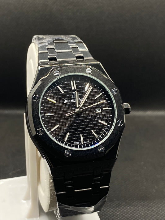 AP ROYAL OAK SELF-WINDING BLACK DIAL WITH BLACK STAINLESS STEEL
