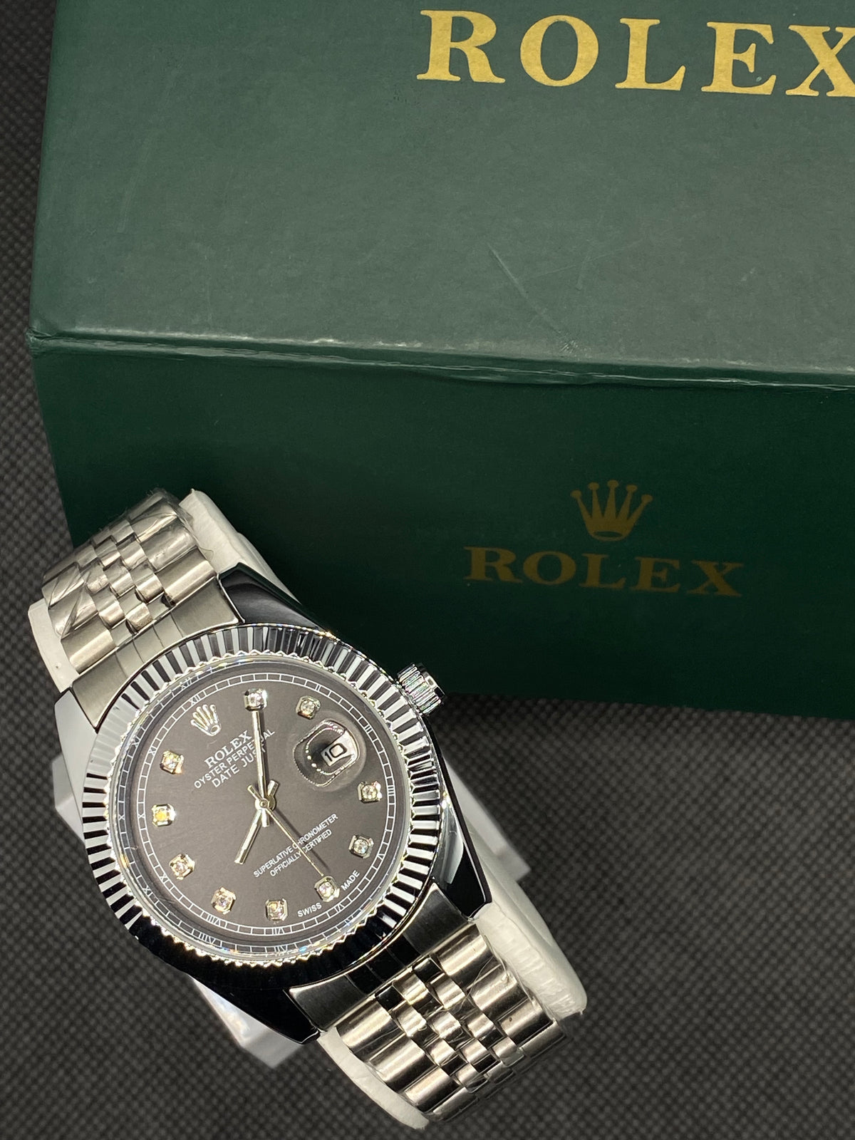 RLX OYSTER PERPETUAL TWO TONE BLACK DIAL WITH DATE