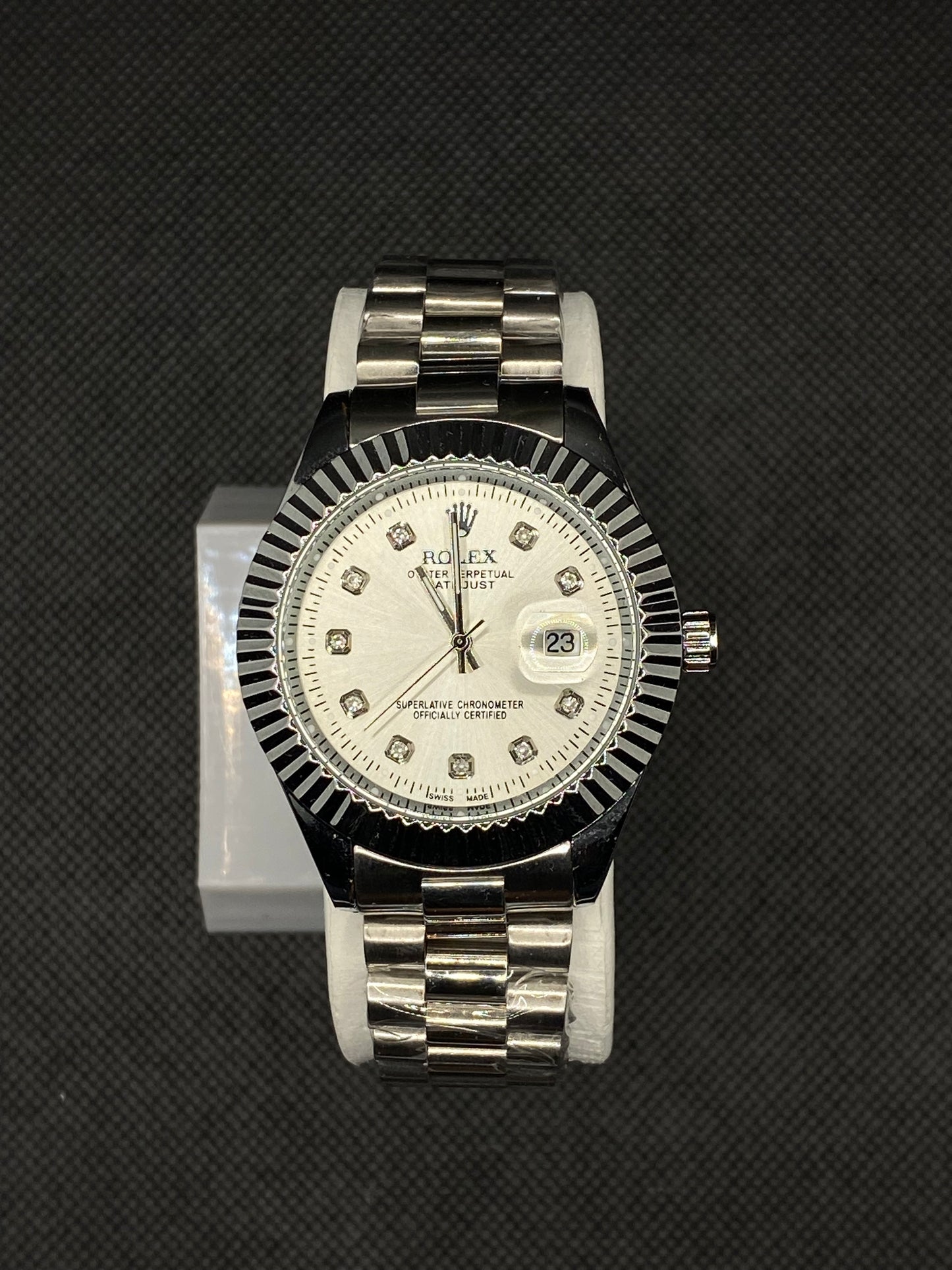 RLX OYSTER PERPETUAL TWO TONE WITH SILVER DIAL WITH DATE